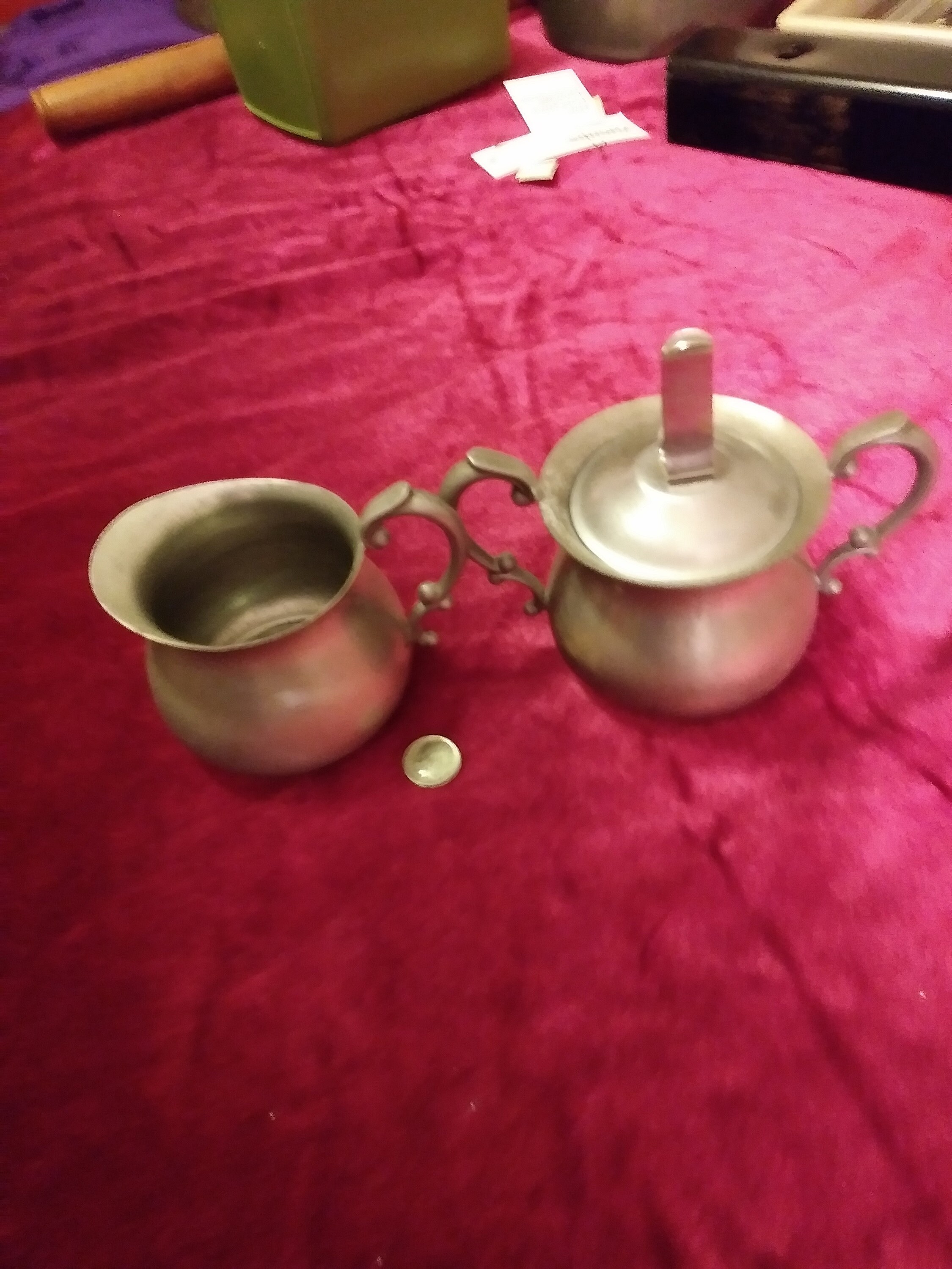 Vintage Pewter Creamer and Sugar Bowl Etsy Ireland