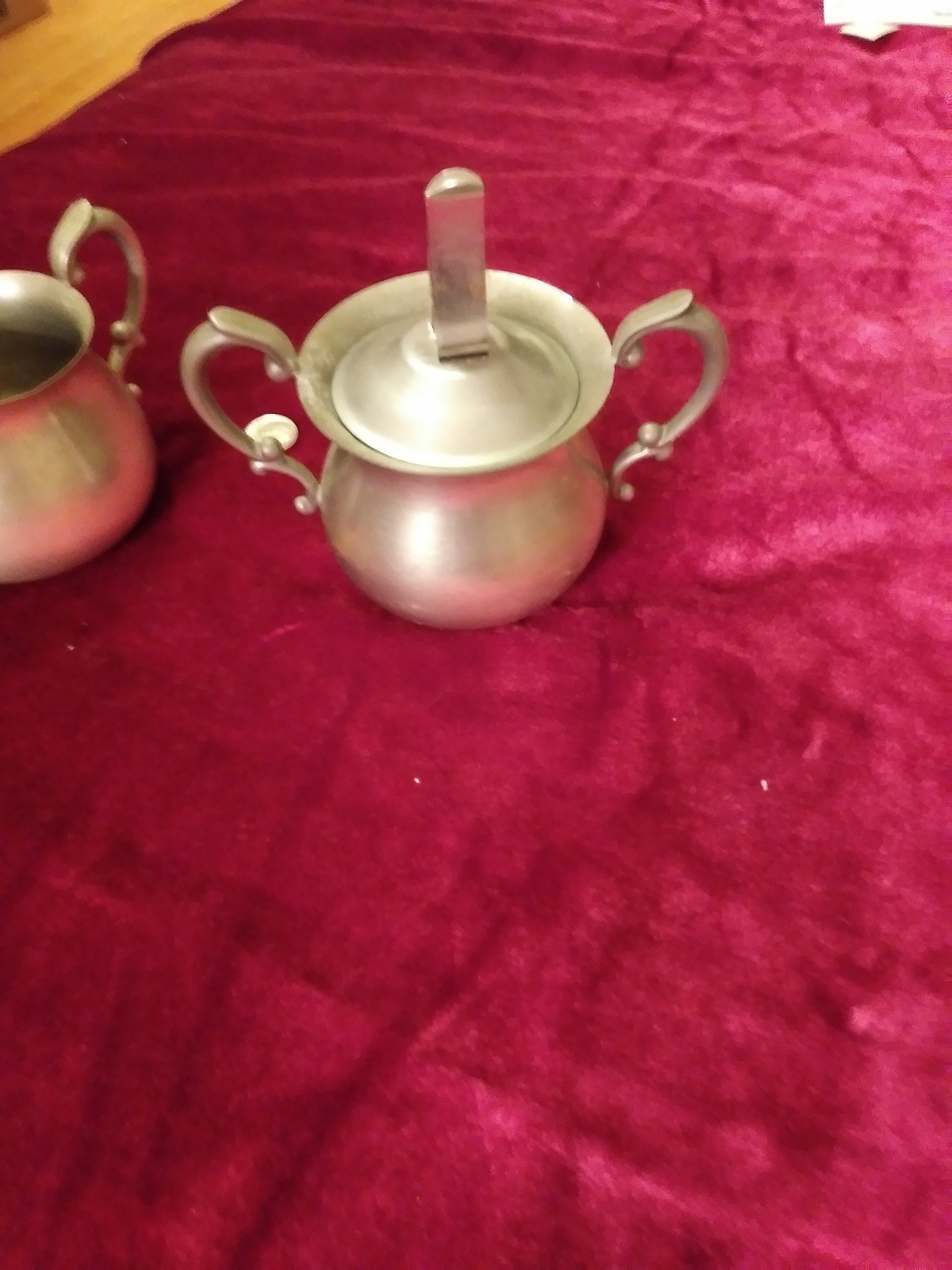 Vintage Pewter Creamer and Sugar Bowl Etsy Ireland