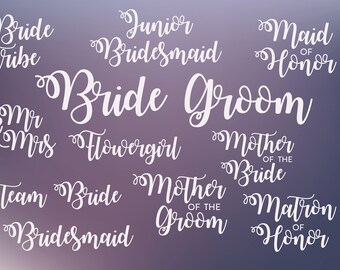Bridal Party Svg Bundle Bride Cut Files Wedding Cut Files Etsy