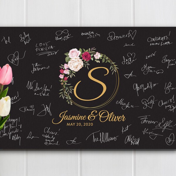 Guest Book Canvas Etsy