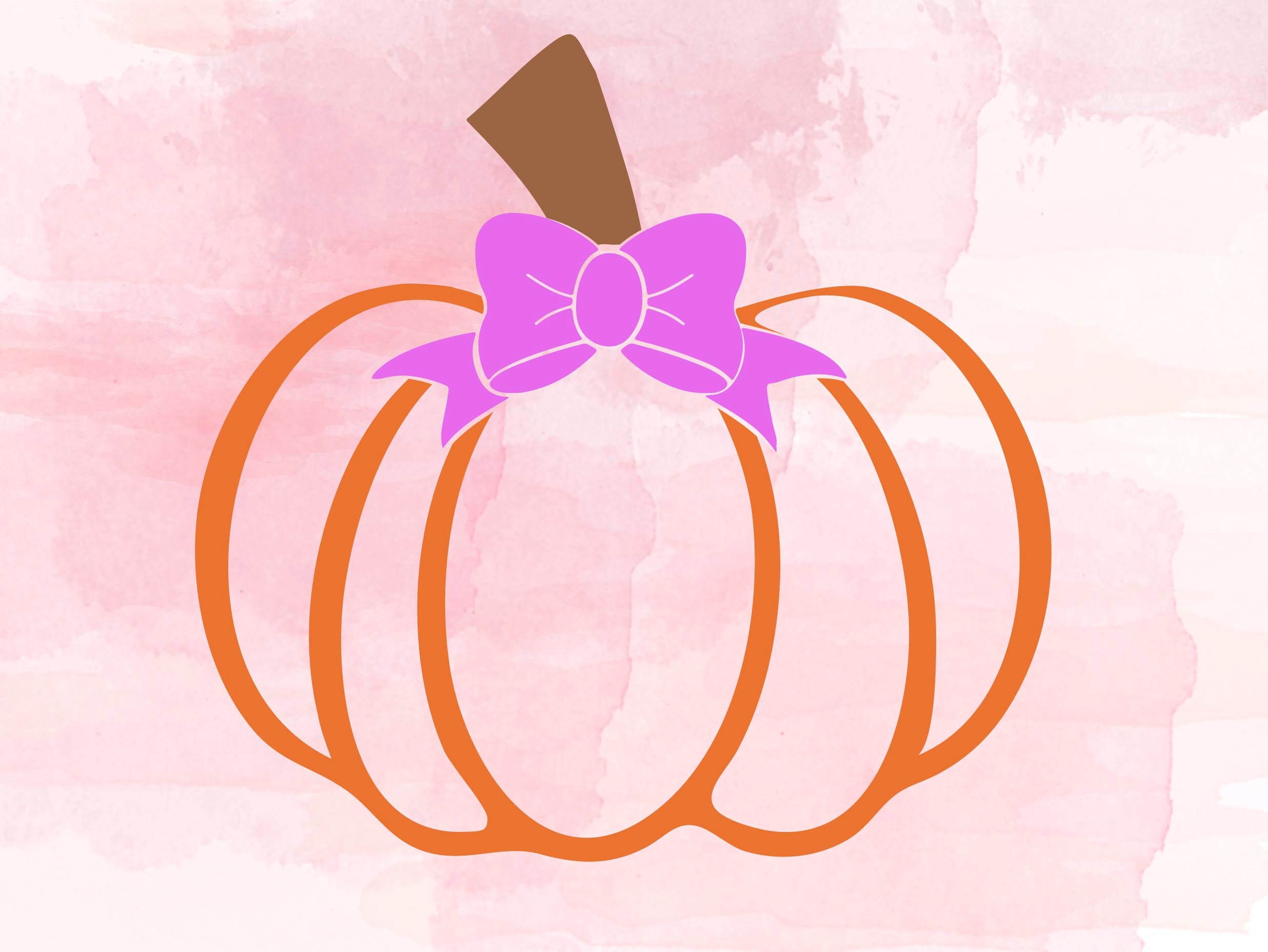 Pumpkin Cut File Halloween cut file cute Pumpkin SVG bow | Etsy