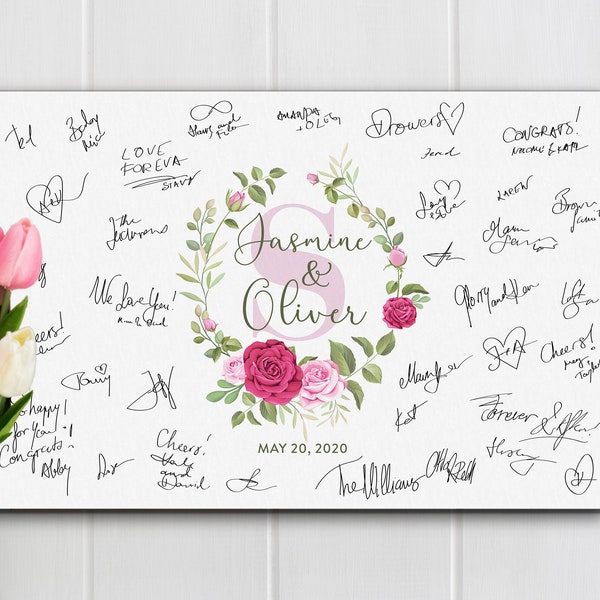 Guest Book Canvas Etsy