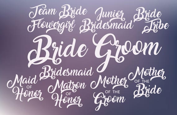 Bridal party svg bundle Wedding Party SVG Wedding svg cut files