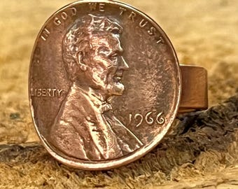 Handmade Penny Ring: Copper Band, Vintage Coin Ring