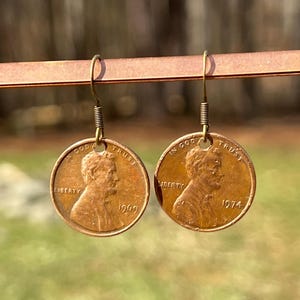 Penny Earrings | Copper Earrings | Coin Earrings | Lucky Penny | Drop Earrings | Coin Jewelry | Copper Jewelry | Copper Penny Earrings
