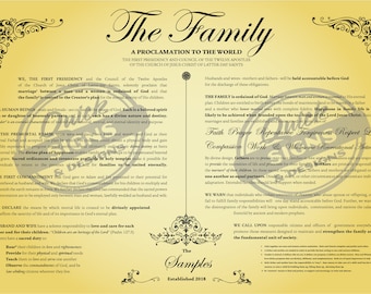 Custom Family Proclamation