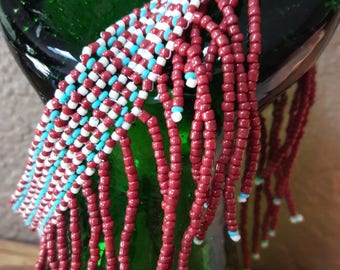 Brown and turquoise anklet