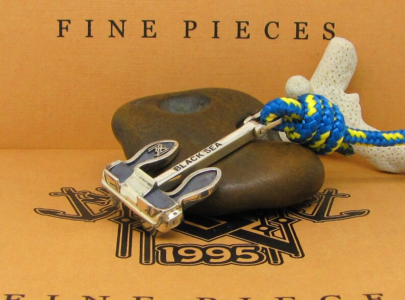 Sailor Bracelet Anchor Jewelry Nautical Jewellery Boating Surf 925 Sterling Silver Anchor Blue Marititime Cord Adjustable Unisex Bracelet