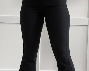BLACK FLARES| Disco Bell Bottoms| Girly Cowgirl Flares| Nashville Outfit| Disco Cowgirl| Stretchy High Waisted Pants | Yallternative Pants
