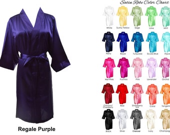 Blank Satin Wedding Robes / Plain Robe / Plain Solid Satin Robe / Bride to be Robe/ Bridesmaid Robe/ Getting Ready Robe / Wedding Robe