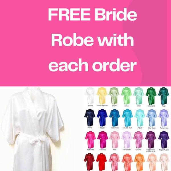 Blank Satin Wedding Robes / Plain Robe / Plain Solid Satin Robe / Bride to be Robe/ Bridesmaid Robe/ Getting Ready Robe / Wedding Robe