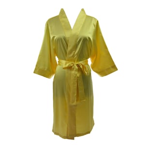 Yellow Bridesmaid Robes | Light Yellow Robe | Sunny Yellow Robe | Bridesmaid Robes | Wedding robes | Getting ready Bridal Robes | Satin robe