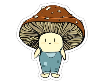 Fun Guy Sticker, Cottage Core Mushroom Character