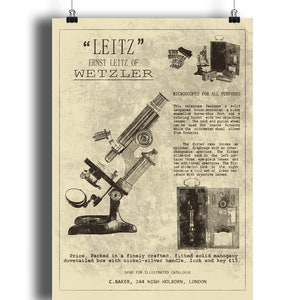 Microscope monoculaire en laiton, vers 1900. Monté sur …