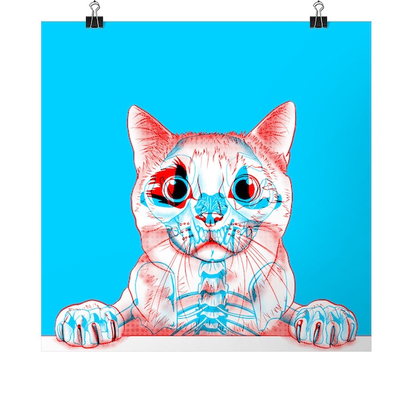 Schrödinger's Cat | Cute Physics Wall Art | 11x11 | Unframed