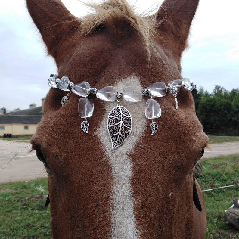 Horse Pony browband with name tag leather Bling bead pink brow band Custom size colors Jewelry tack