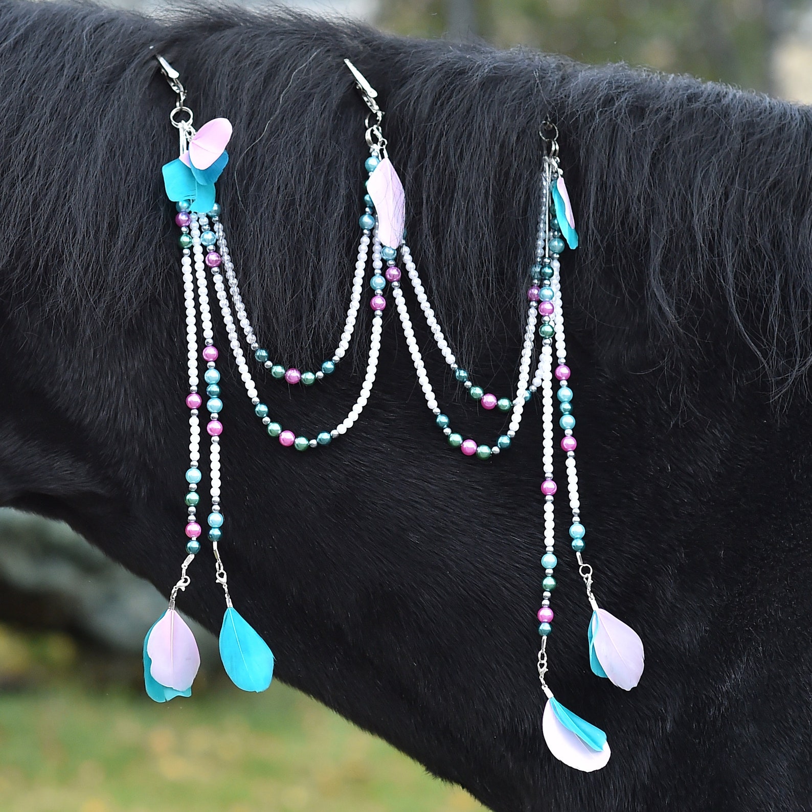 Easter horse mane extension jewelry feathers Pony mane and Etsy