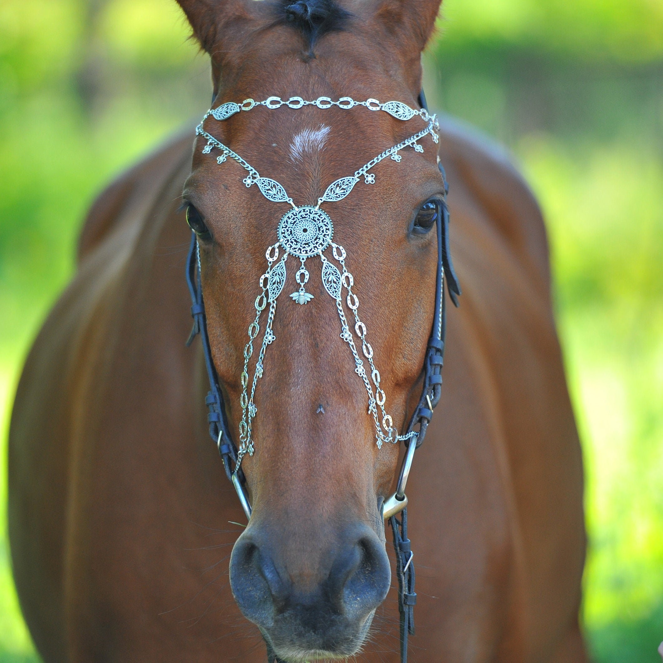 Fantasy horse tack Medieval horse face jewelry X Browband for Etsy