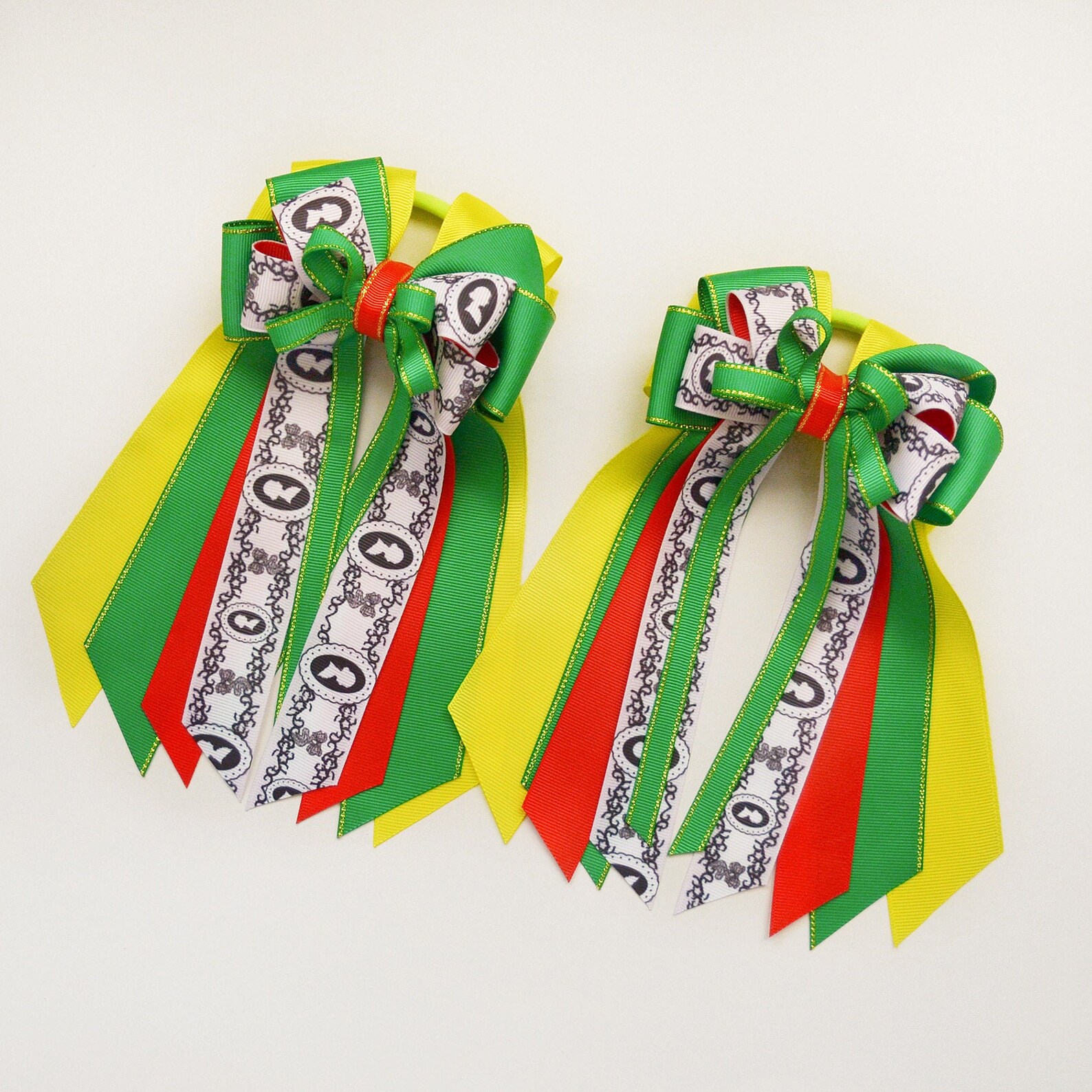 Bright Summer Horse Show Bows Handmade Equestrian Hair Bows Etsy