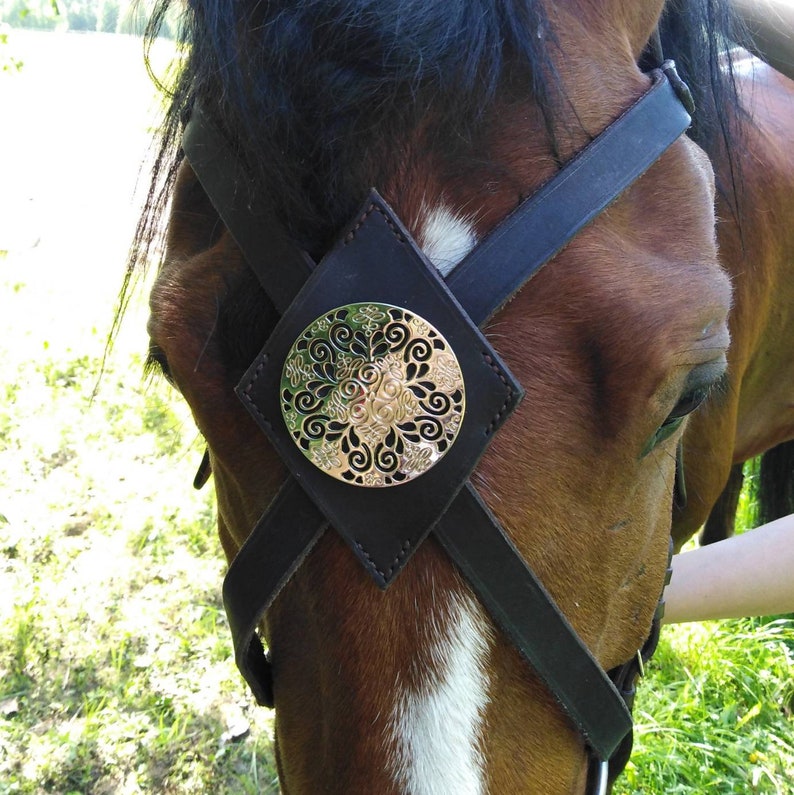 Baroque Horse Tack X Brow Band Medieval Browband For Pony Horse Draft Knight Equine Costume Custom Size Colors