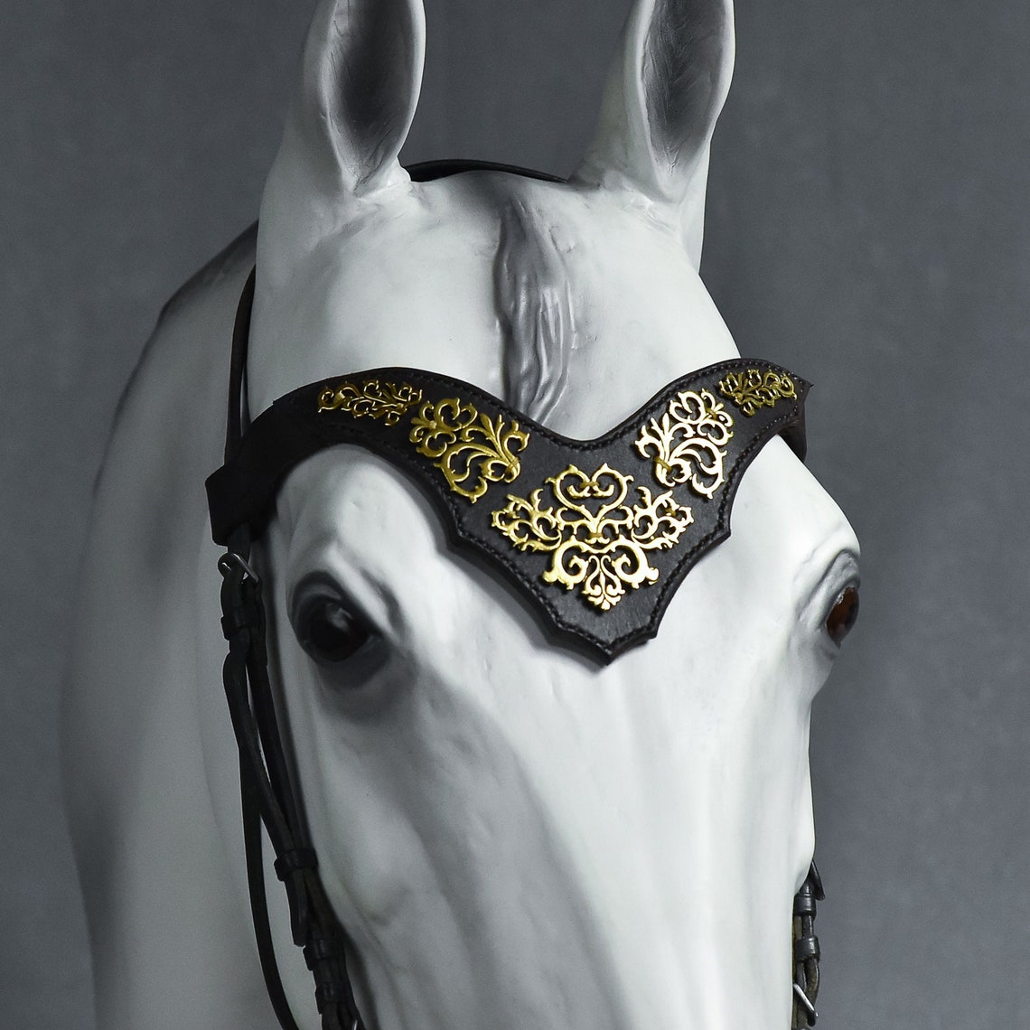 Medieval browband for horses Handmade pony draft brow band Etsy