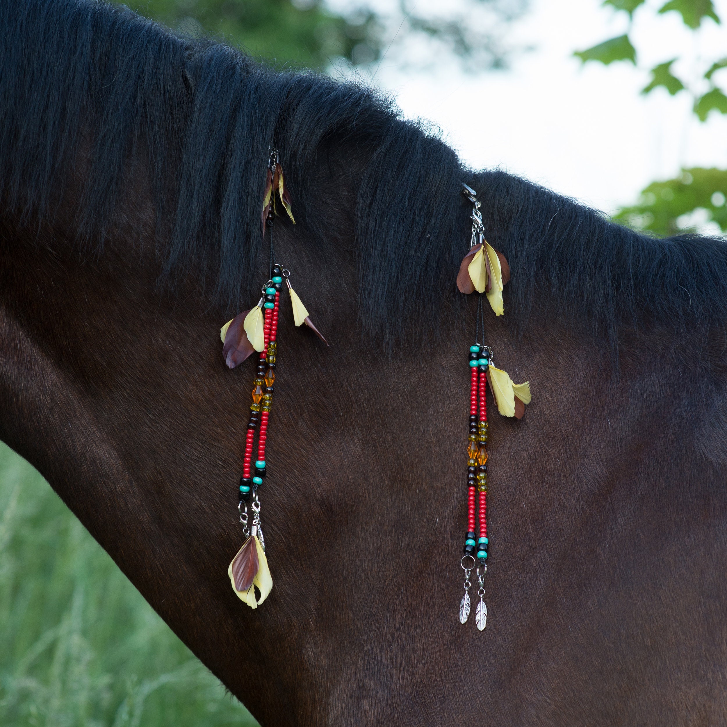 Attraction mane jewelry for horse Handmade 2 mane and tail Etsy