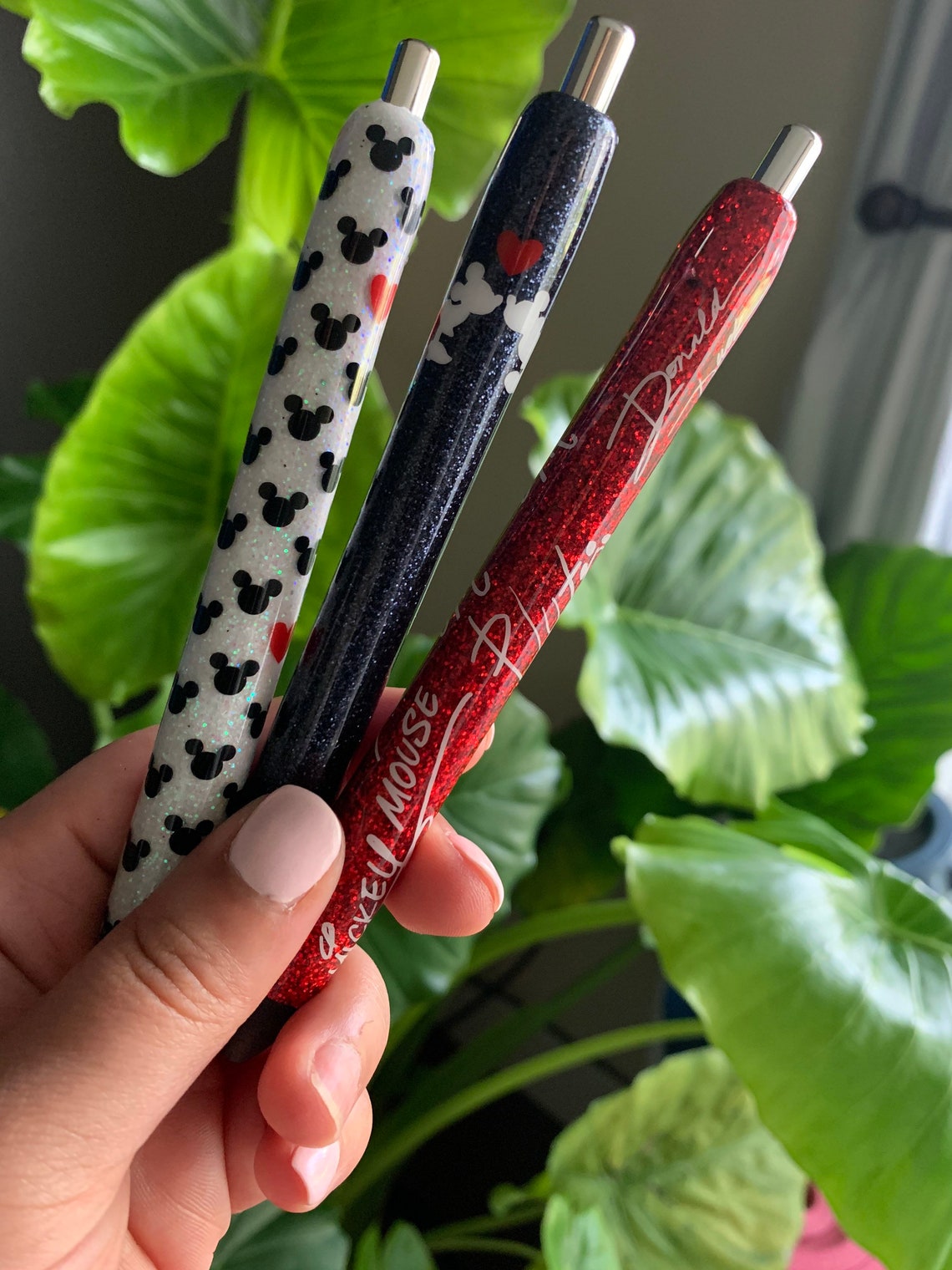 Disney Glitter Pen Set Disney Signature Pen Mickey Mouse Etsy