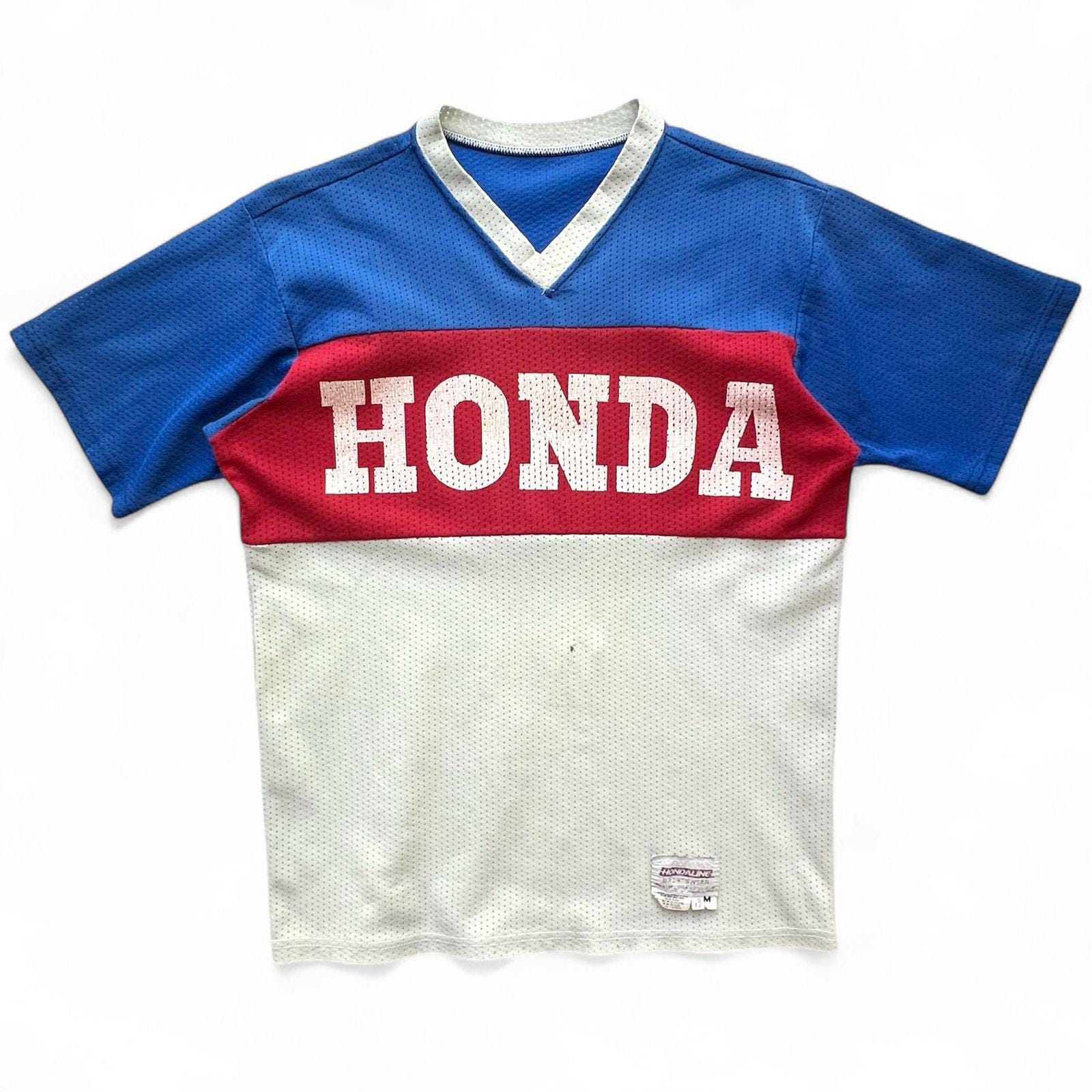 True Vintage 70s Honda Hondaline Mesh Race Jersey Shirt Motocross