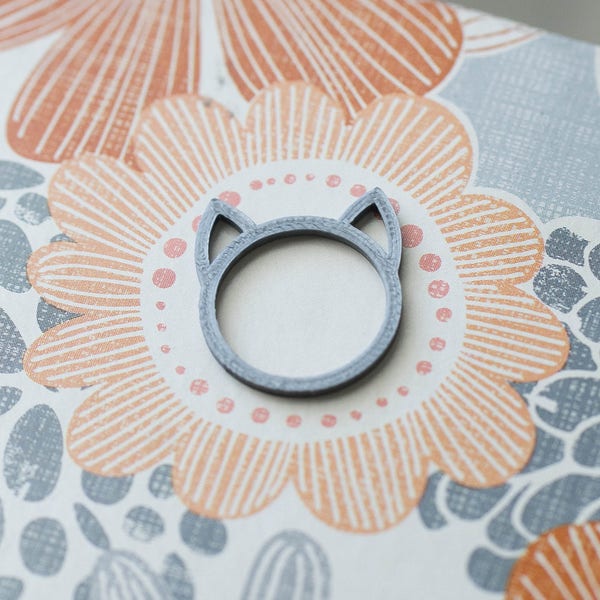 Cat Ears Ring 2-Pack Jewelry Birthday Gift for Her and Cat Lovers Simple and Minimalist Silver