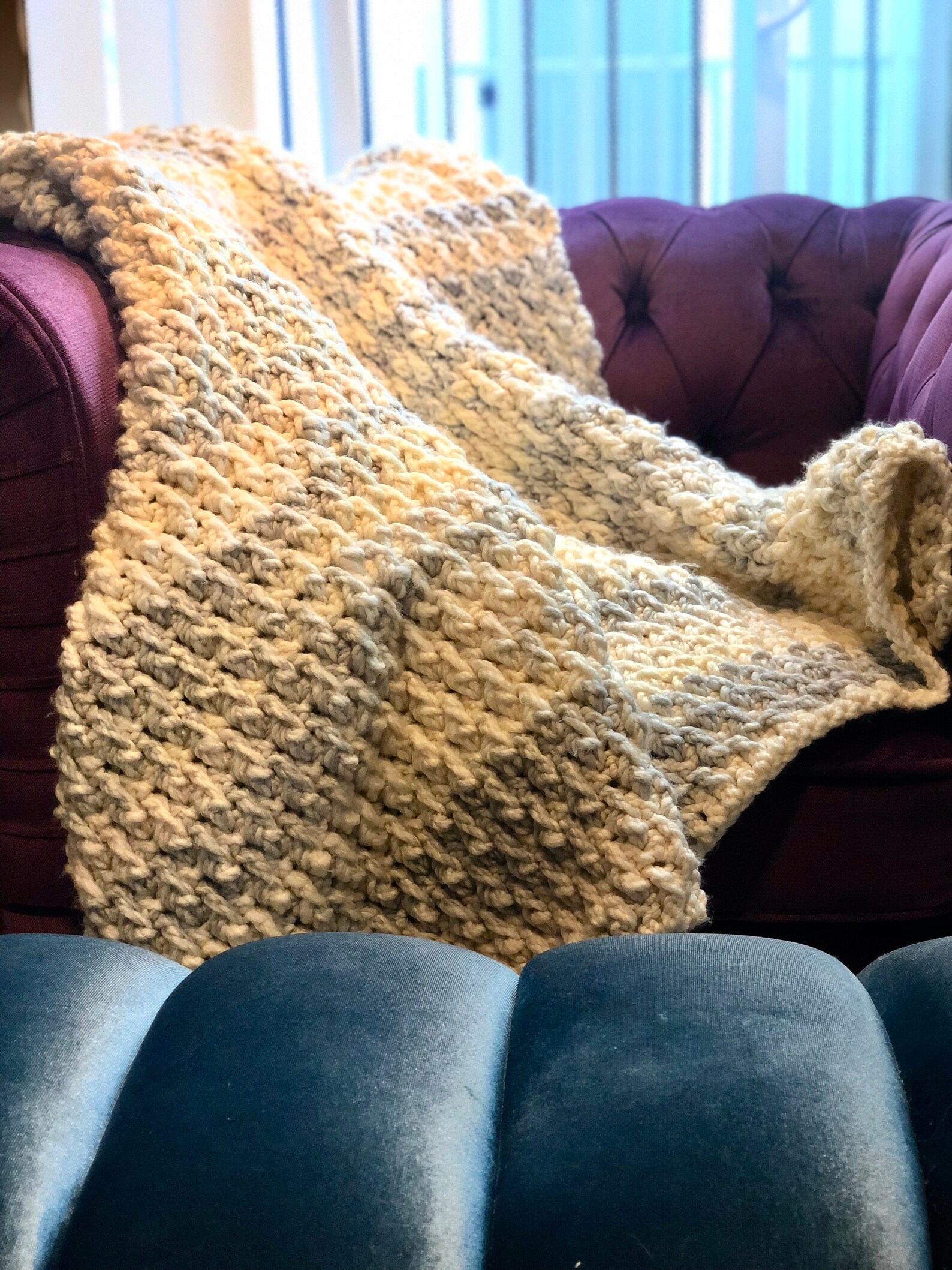 Alpine Stitch Afghan Etsy