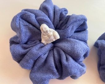 Toalha Scrunchie Oversized Periwinkle: Algodão French Terry Orgânico