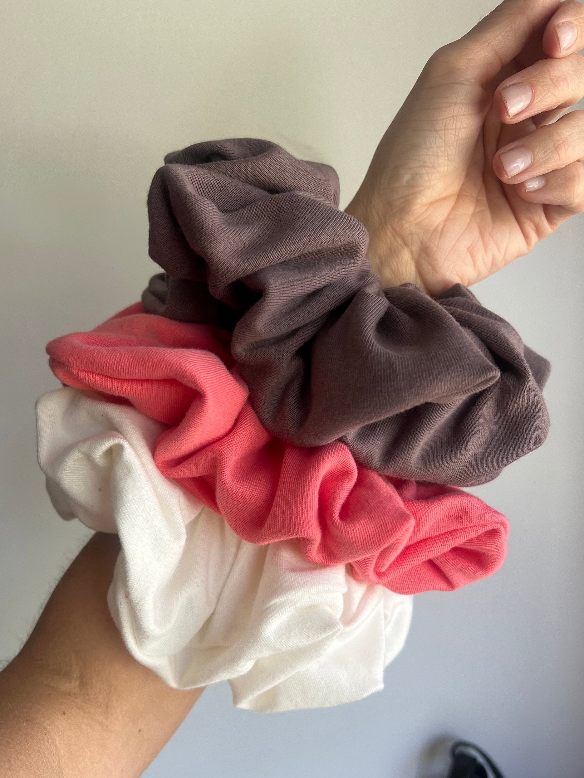 XL Organic Cotton Scrunchie: Handmade Biodegradable Hair Tie