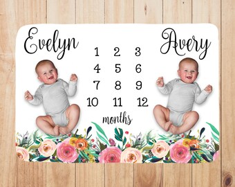 baby month blanket etsy