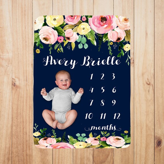 personalized baby growth blanket