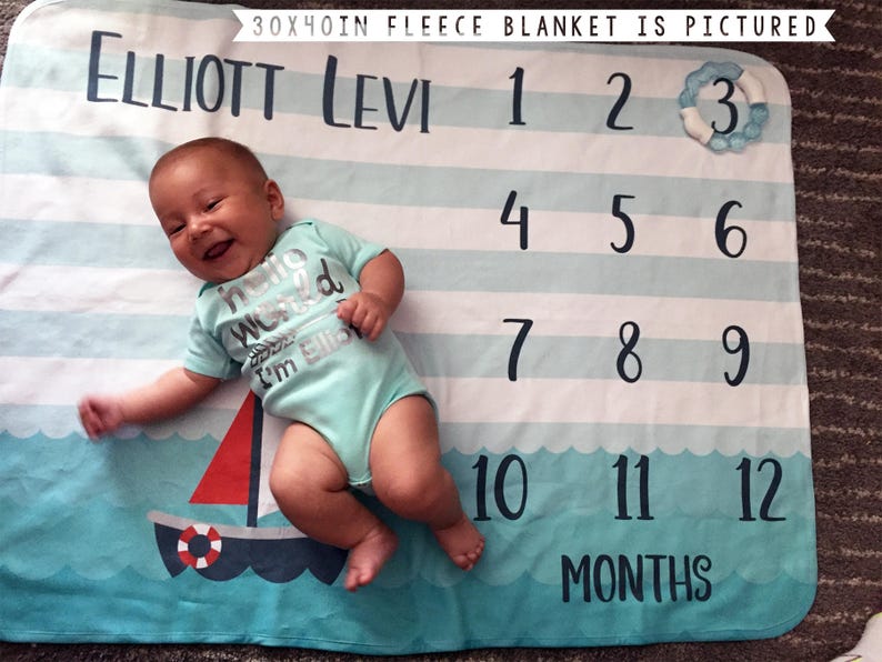 Personalized Baby Age Blanket Track Baby's Growth Photo Etsy