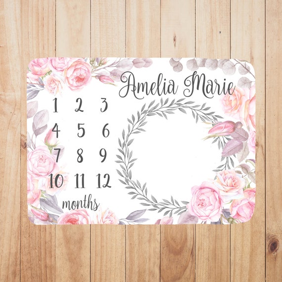 personalized baby month blanket