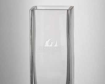 Crystal Petunia Vase 3 1/4"W x 10"H Custom Engraved and Personalized