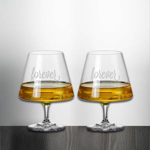 Set of 2 Forever Anniversary Brandy Snifter Glass Custom Personalized NM1006-2