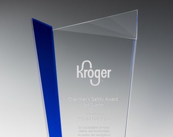 Crystal Balancar Recognition Award 5 3/4"W x 9 1/2"H by Nik Meller Engraved and Personalized