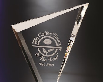 Crystal Esplanade Recognition Award 5"W x 9"H Custom Engraved and Personalized