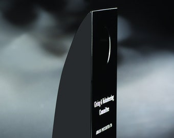 Green Crystal Spade Recognition Award By Chien J Wang Custom Engraved