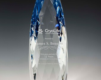 Crystal Aerial Recognition Award by Nik Meller Custom Engraved Personalized