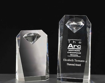 Crystal Randevu Diamond Recognition Award Custom Engraved and Personalized
