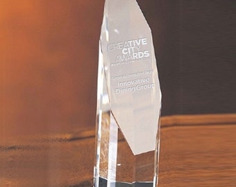 Crystal Sleek Octagon Recognition Award Custom Engraved and Personalized