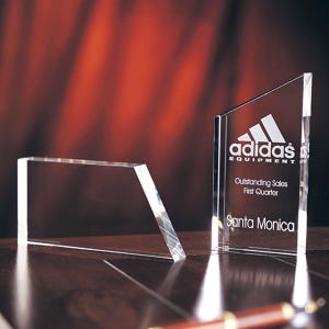 Crystal Metropolitan Recognition Award 3 1/4&quot; x 6 1/4&quot; Custom Engraved and Personalized
