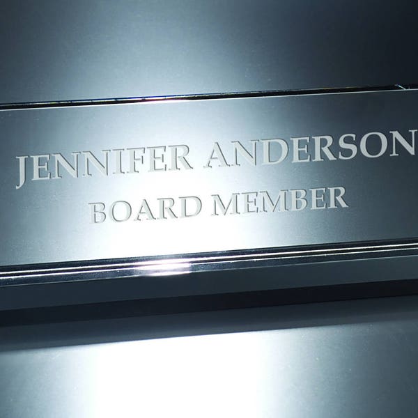 Crystal Executive Name Plate Custom Engraved and Personalized