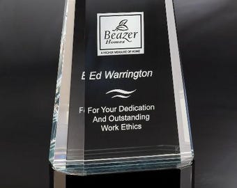 Crystal Kira 6"W x 9"H Recognition Award by Nik Meller Engraved and Personalized
