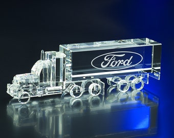 Crystal Big Bad Truck Recognition Award Custom Engraved and Personalized