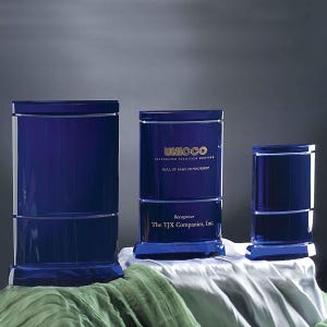 Crystal Blue Meditation Award by Nik Meller Custom Engraved and Personalized