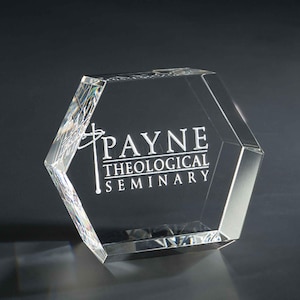 Crystal Evora Award Paperweight 3 1/4&quot;W x 2 3/4&quot;H Custom Engraved and Personalized